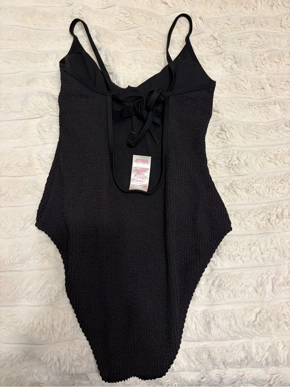 No Boundaries Black Textured One-Piece Swimsuit